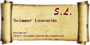 Svimmer Leonarda névjegykártya